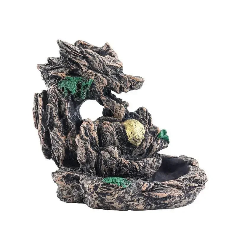 1pc Resin Auspicious Dragon Spitting Incense Burner Waterfall Backflow Incense Holder Home Ornament (Without Incense)