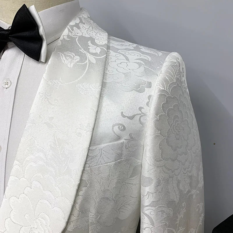 2024 Suit Men's Dress Pattern Banquet Wedding Groom Three-piece Men's Suit European Size   Men Clothing