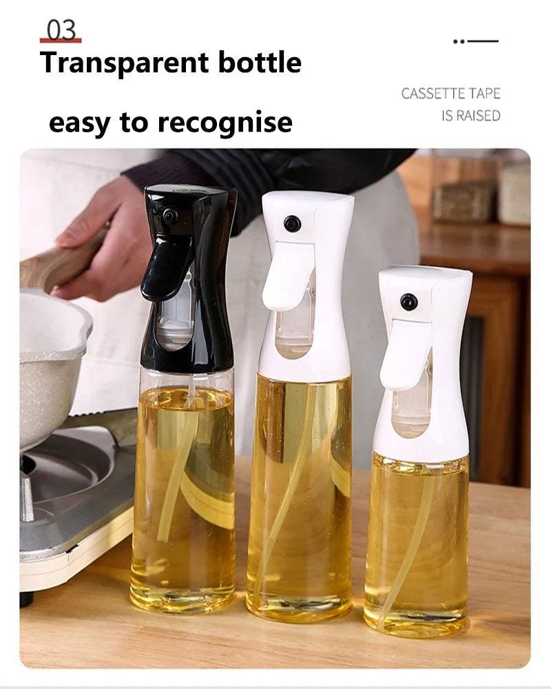 1PC 200ml Oil Spray Bottle Kitchen Cooking Olive Oil Dispenser Camping BBQ Baking Vinegar Soy Sauce Sprayer Containers