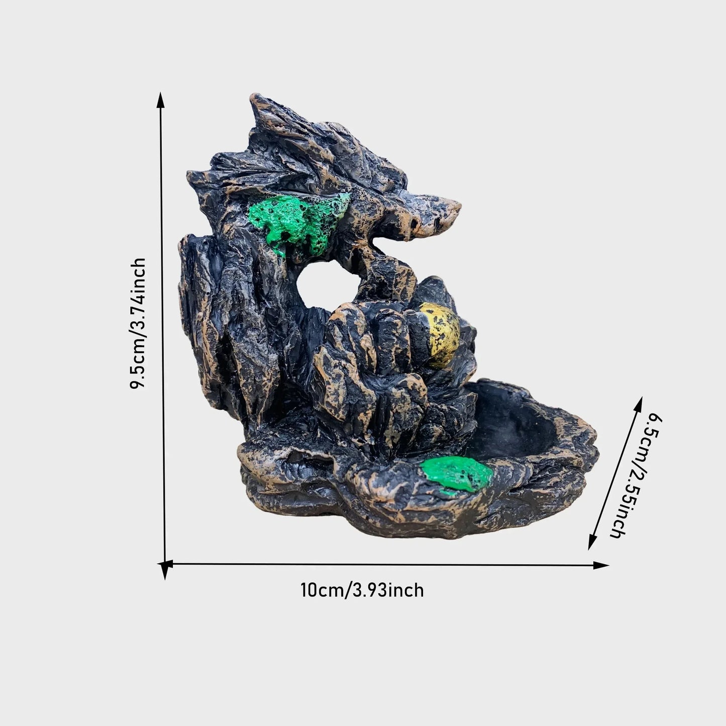 1pc Resin Auspicious Dragon Spitting Incense Burner Waterfall Backflow Incense Holder Home Ornament (Without Incense)